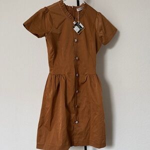 Owen Fashions Brown Ruffled Dress